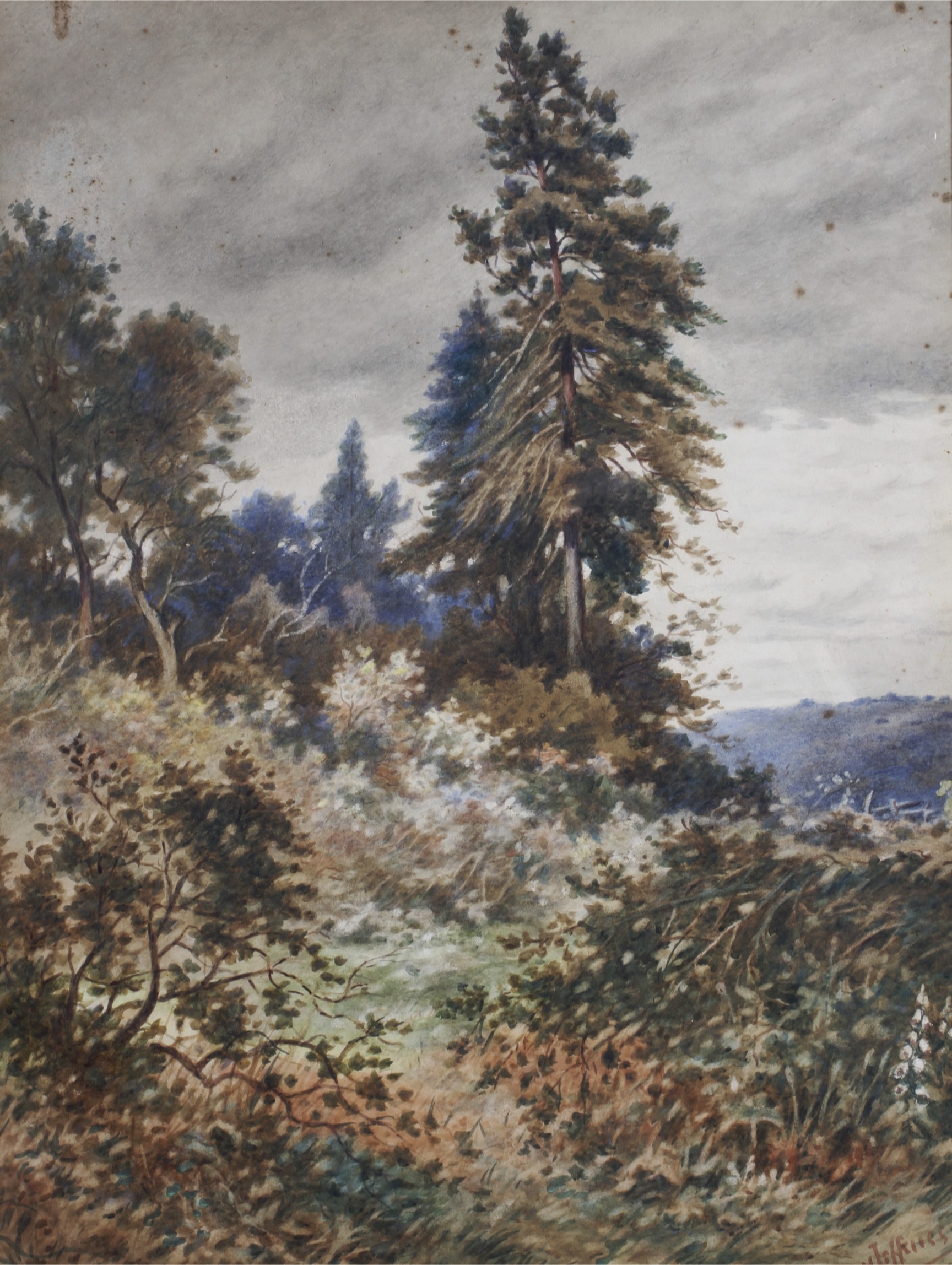 H C Jefferies (1862-1939), two framed late 19th Century School landscape watercolours. - Image 3 of 4