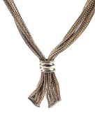 A vintage 9ct gold multi-strand necklace.