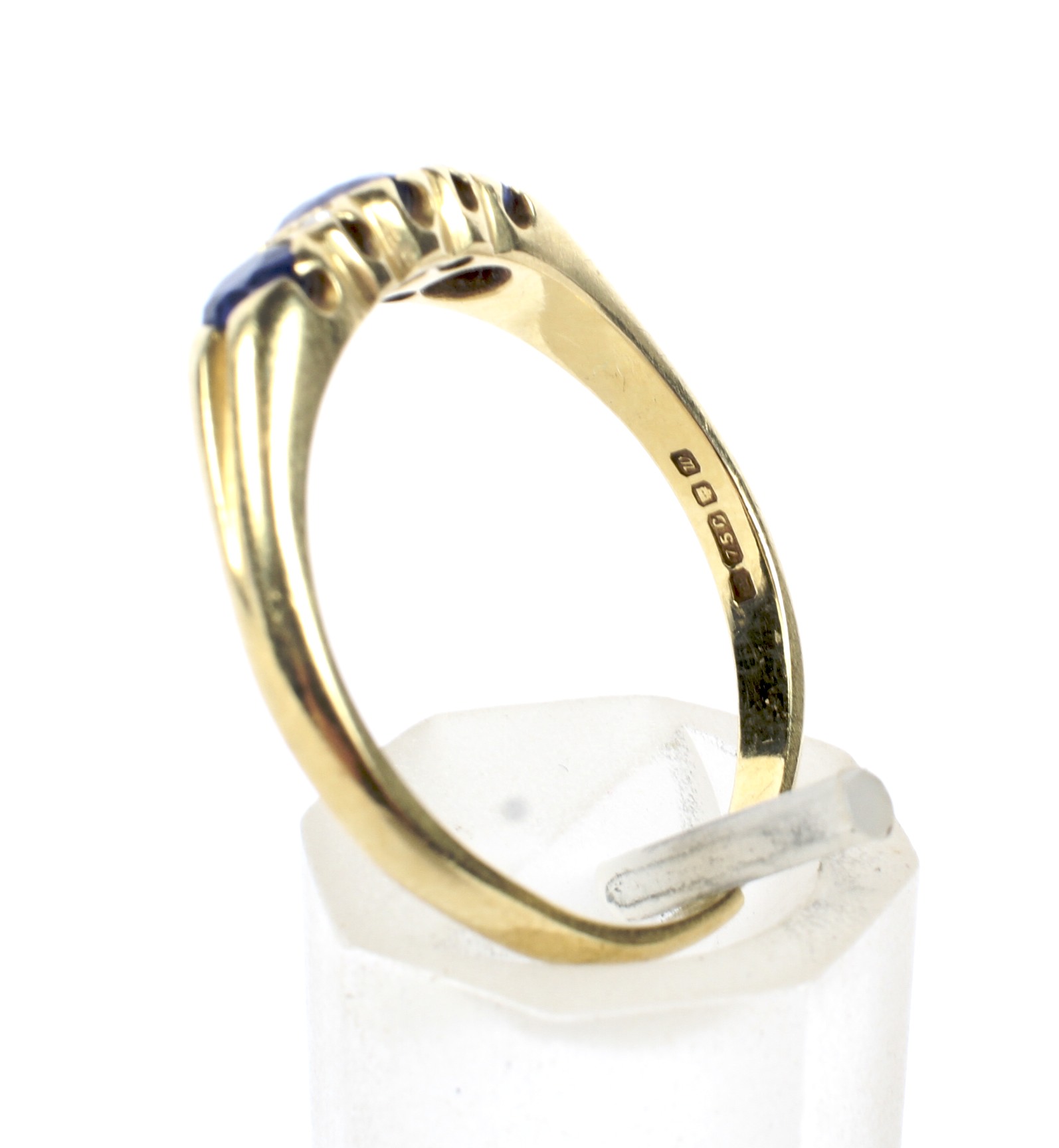A vintage 18ct gold, sapphire and diamond dress ring. - Image 4 of 4