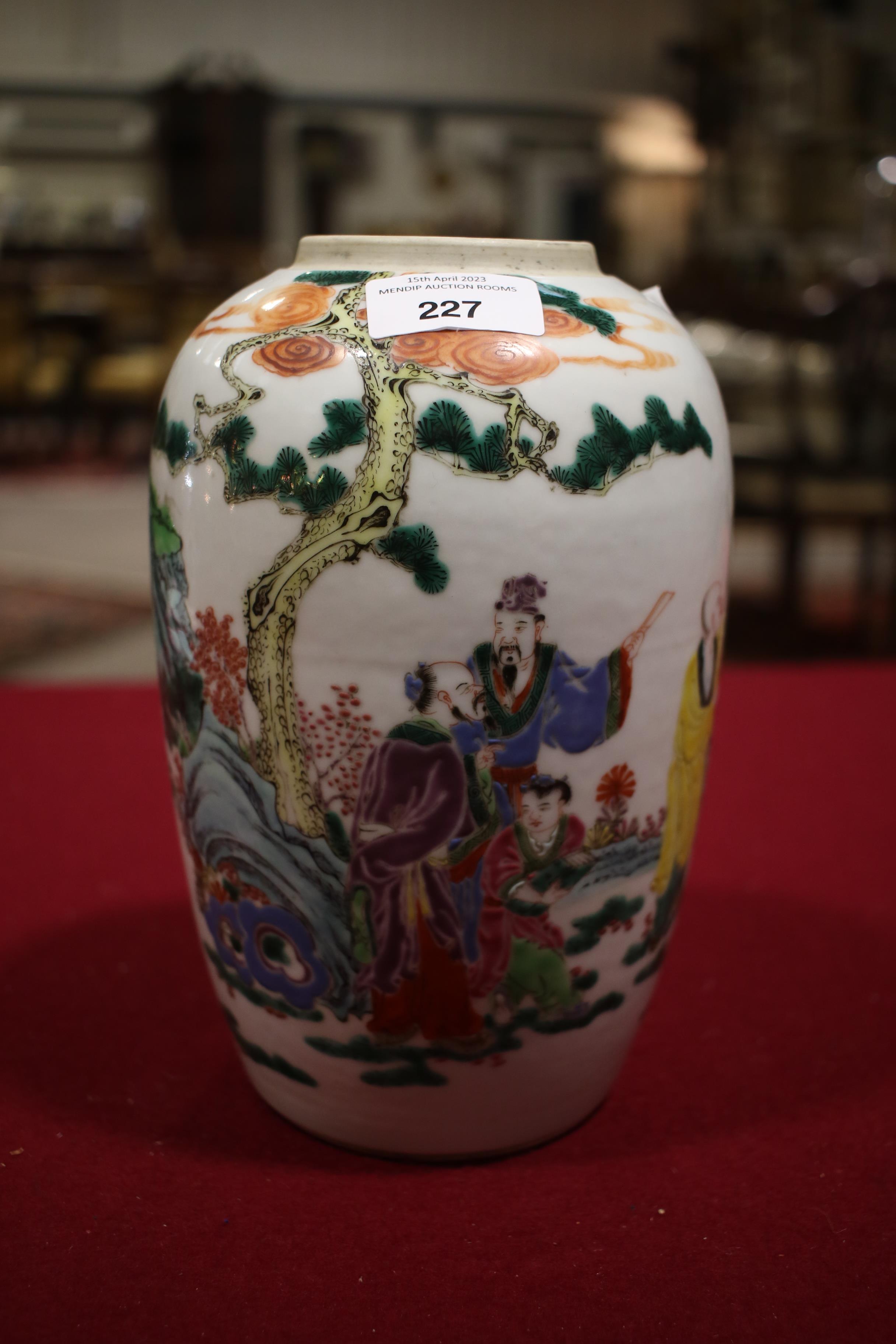 A Chinese tapering oviform Qing Dynasty vase. - Image 6 of 13