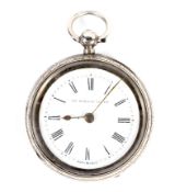 'The Railway Lever' silver cased pocket watch. Movement engraved HASLUCK 254 Tm Ct Rd London.