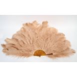 An early 20th century folding ostrich feather fan.