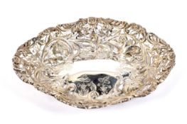A late Victorian silver oval fruit basket.