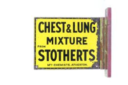 A mid-20th century enamelled double-sided chemist's sign.