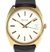 Bulova, a gentleman's gold-plated and stainless steel wristwatch. No.