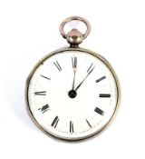 A 19th century silver cased pocket watch. A fusee movement engraved 'Jos.