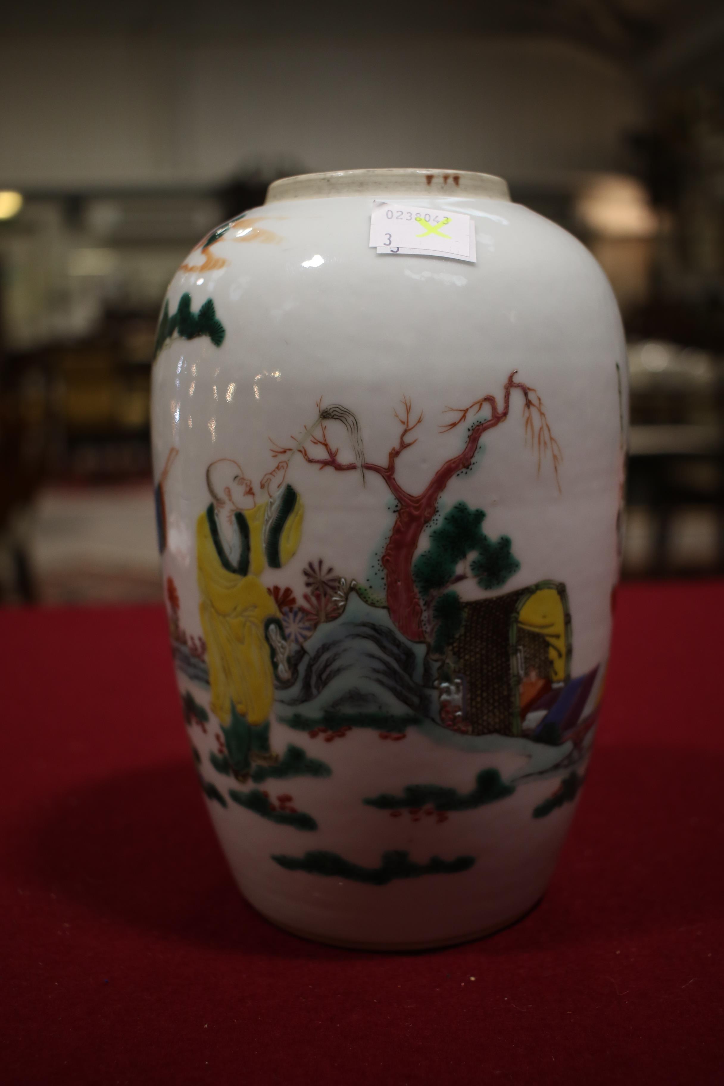 A Chinese tapering oviform Qing Dynasty vase. - Image 3 of 13