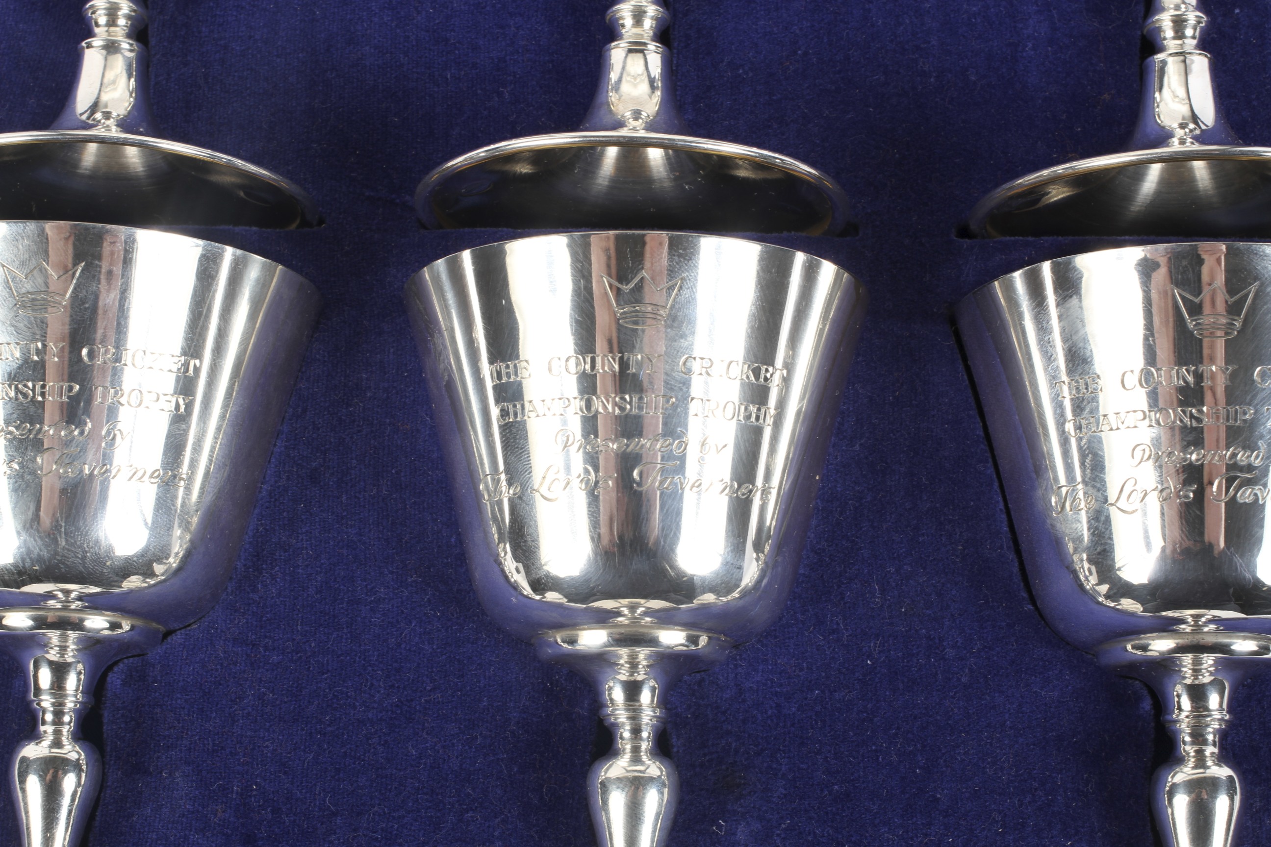 A set of six silver goblets to Commemorate 100 years of English County Cricket. - Image 3 of 4