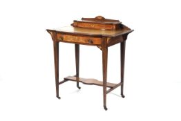 A Victorian rosewood leather topped writing table.