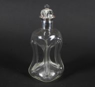 A mid-century Danish silver-collared glug-glug decanter and stopper.