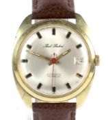 Paul Buhre, gentleman's stainless steel and gilt automatic wristwatch, circa 1970.