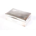 A silver cigar box.