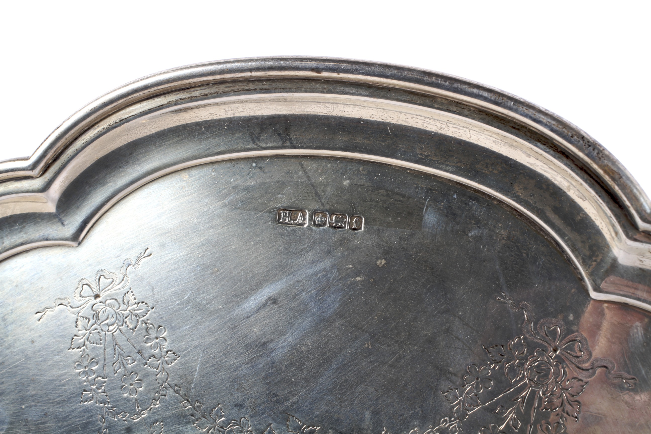 A silver hexafoil salver. - Image 2 of 2