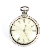 A 19th century silver pair case pocket watch. A fusee movement no 8038.