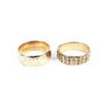 Two 9ct gold wedding bands.