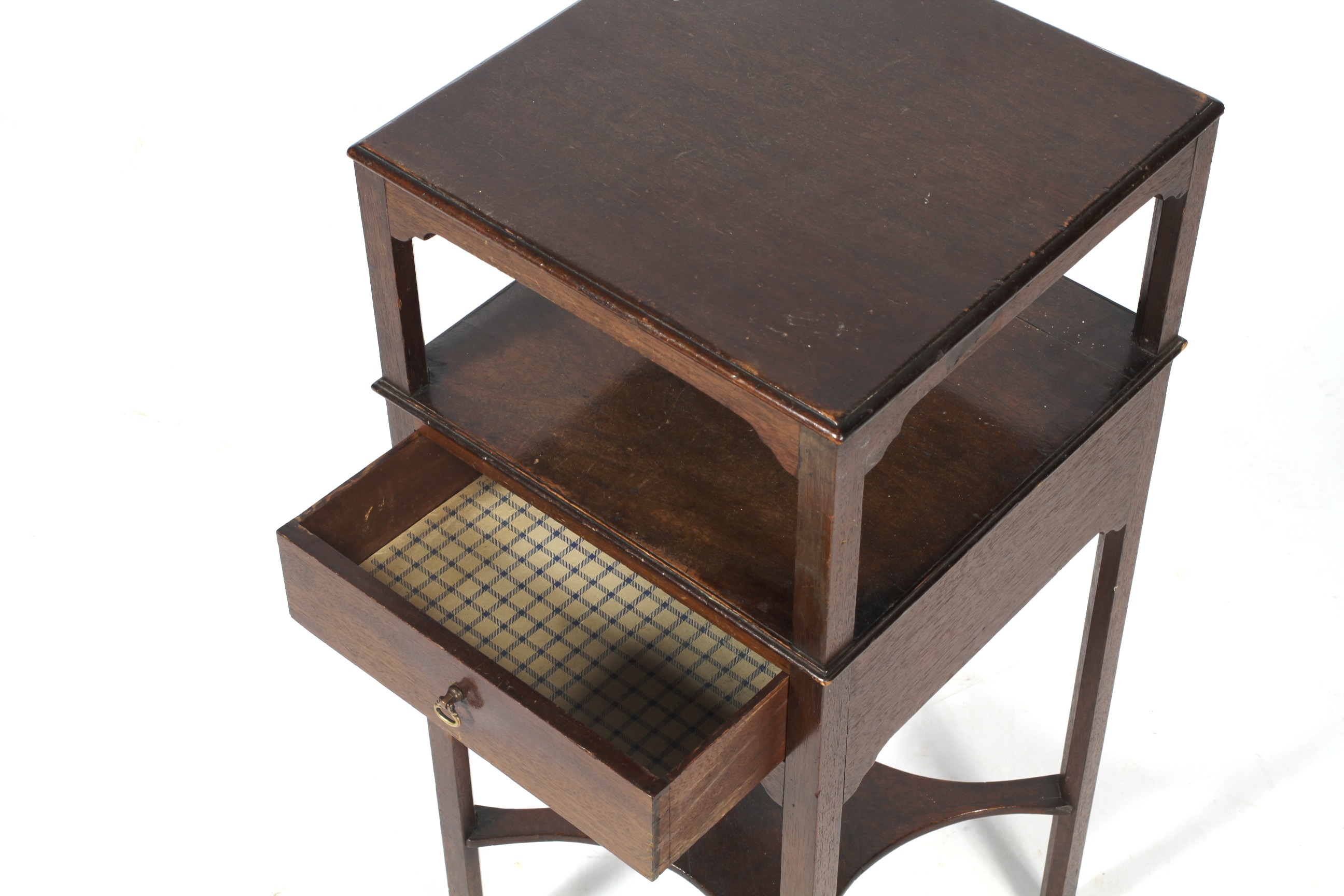 A Georgian mahogany beside pot-stand. With drawer and lower shelf, on square supports, 31. - Image 2 of 2