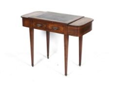 An Edwardian inlaid rosewood writing desk by William H Vaughan & Co (Old Street, London).