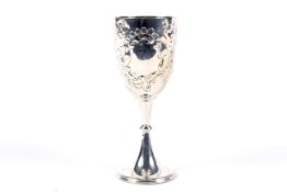 A late Victorian silver goblet.