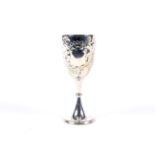 A late Victorian silver goblet.