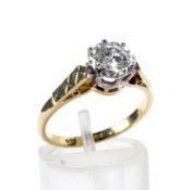A vintage diamond solitaire ring. The round brilliant approx. 0.
