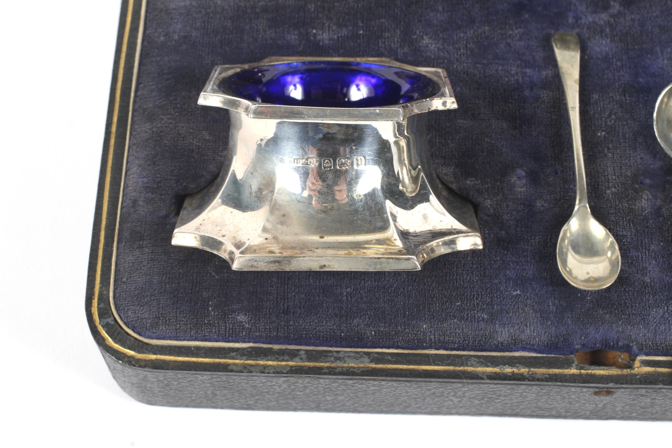 A silver five piece cruet set, in a case. - Image 3 of 3