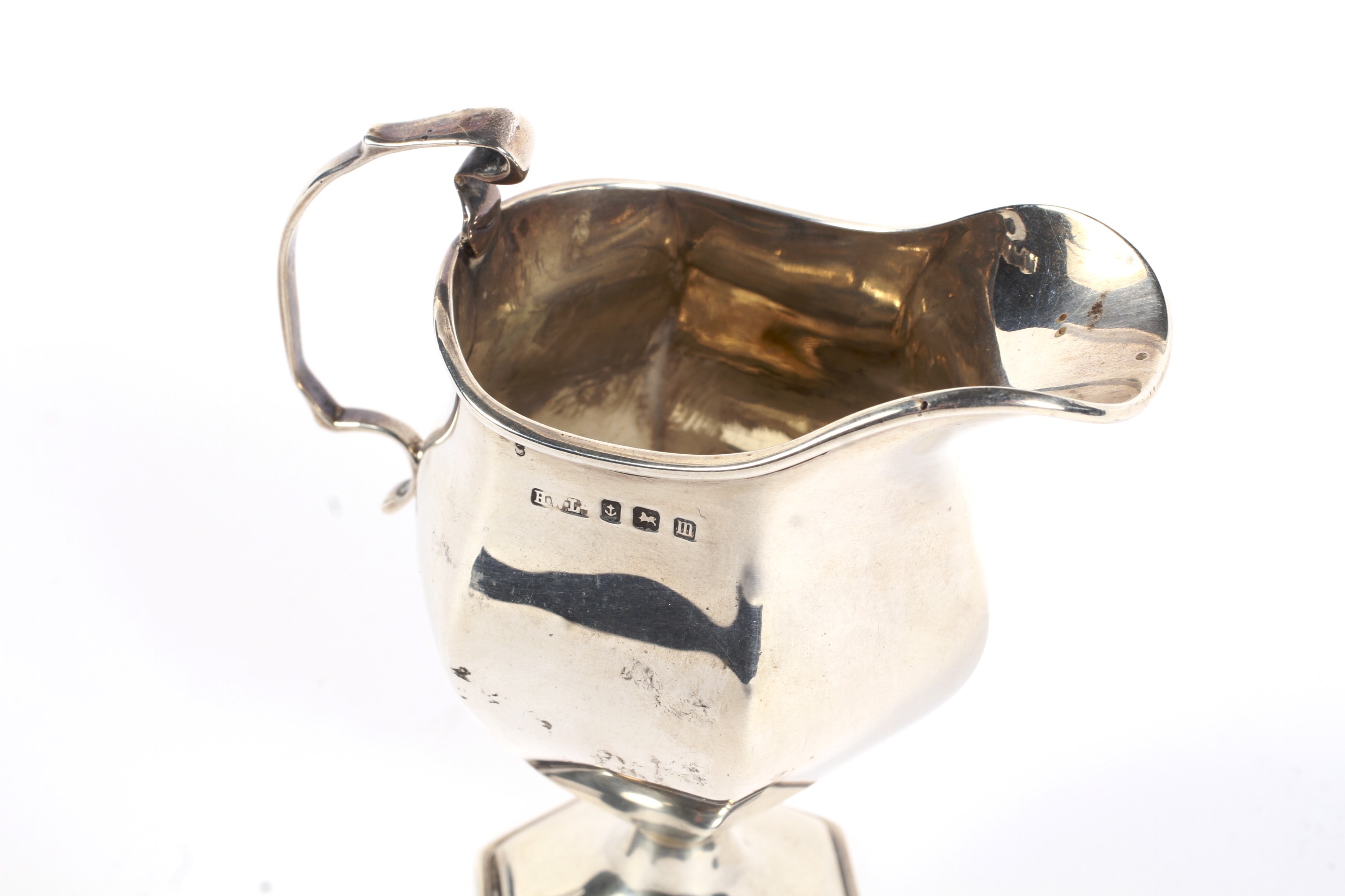 A silver hexagonal cream jug. - Image 2 of 2