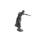 H Muller (late 19th/early 20th century), a bronze figure of a woman carrying a pitcher.