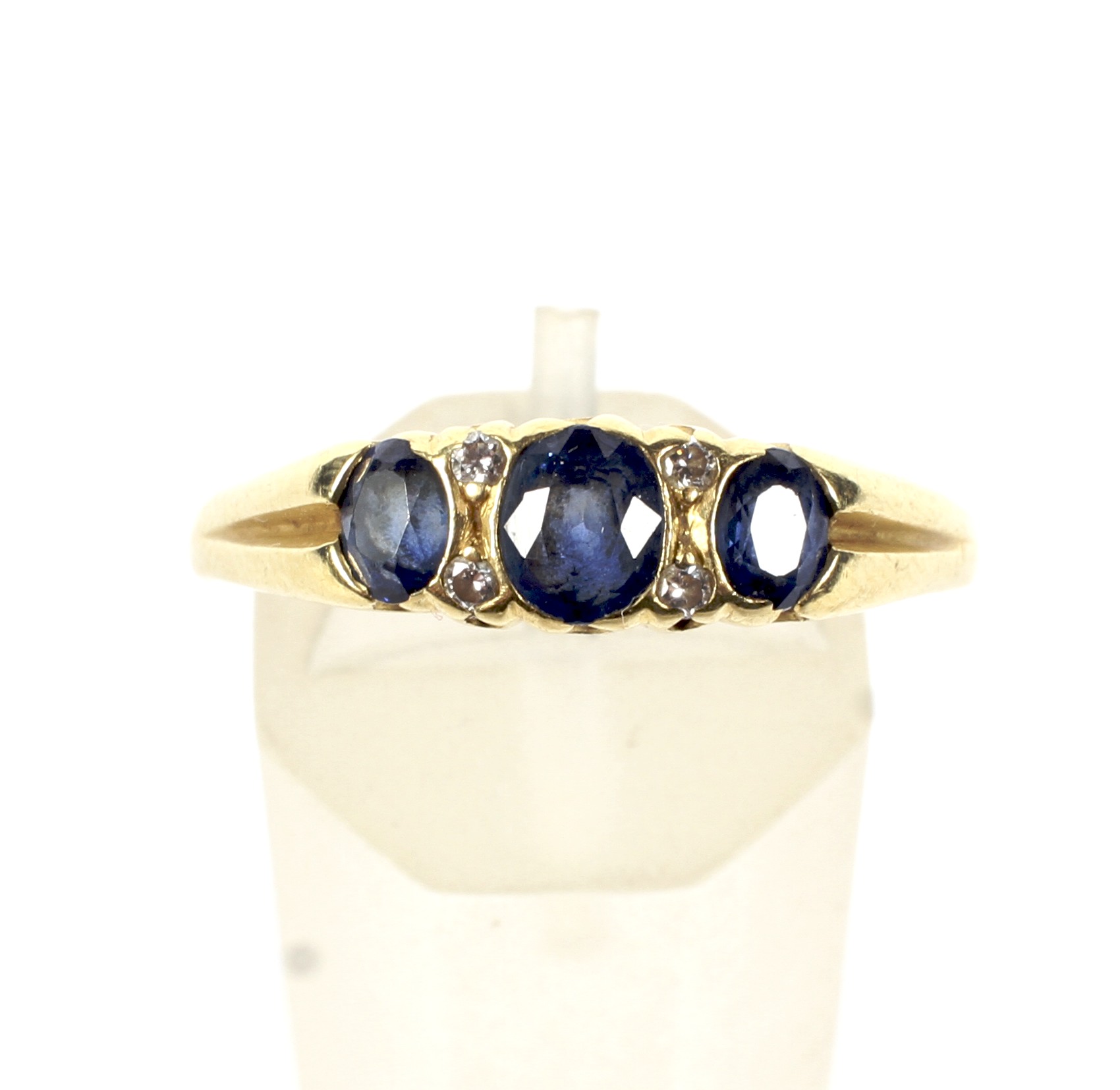 A vintage 18ct gold, sapphire and diamond dress ring. - Image 2 of 4