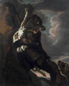 Abraham Hondius (Rotterdam 1625 - London 1691), Bear baiting group with hounds.