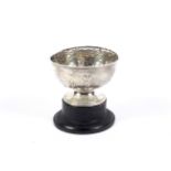 A silver pedestal 'rose' bowl.
