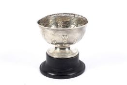 A silver pedestal 'rose' bowl.
