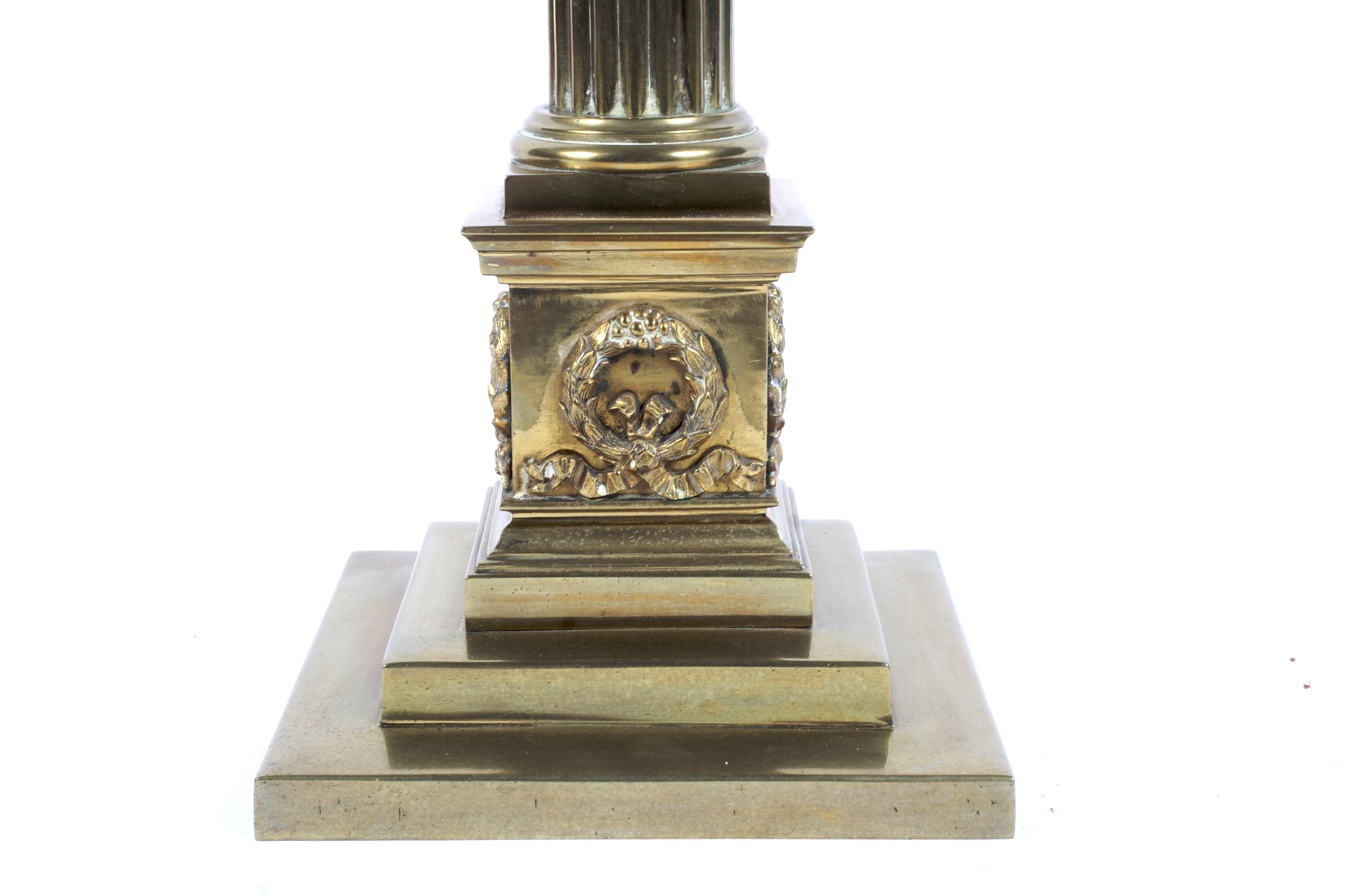 A brass Corinthian column lamp base. - Image 2 of 2