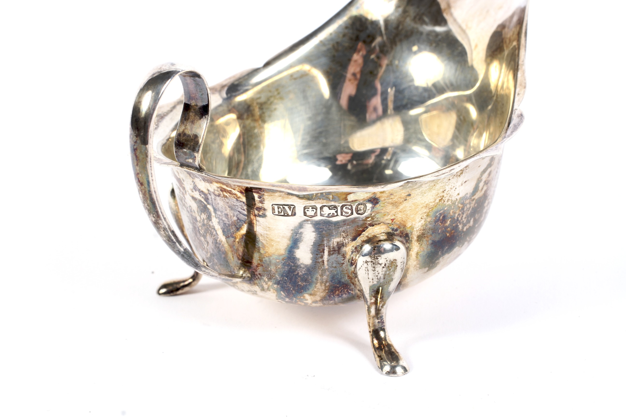 A silver sauce boat and a sauce ladle. - Image 2 of 2