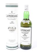 A bottle of Laphroaig 10 years old single malt scotch whisky. Boxed, 1 litre, 43% vol.