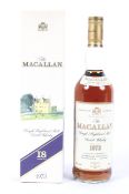 The Macallan 18 year old whisky, 1973, bottled 1991.