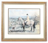 A print of T S Lafontaine 'Tim Langley in Berkeley Park'. Framed, 64cm x 55cm.