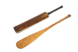 Single wooden canoe paddle and a Gray-Nicols Robertsbridge 'The Hammond' autograph cricket bat.