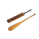 Single wooden canoe paddle and a Gray-Nicols Robertsbridge 'The Hammond' autograph cricket bat.