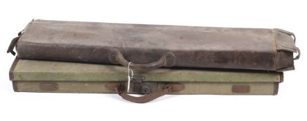 two gun cases with inscription plaque Condition Report: No labels inside the cases