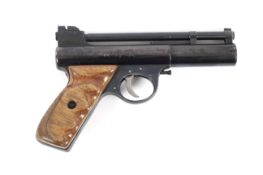 Webley 'Mark 1.22' with customised wooden grips plus leather hoister, from 1946-1964.