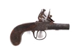 A flint lock pocket pistol by Denning, circa 1740.