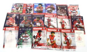 A collection of Gloucester Rugby matchday programmes. Mainly 2000s.