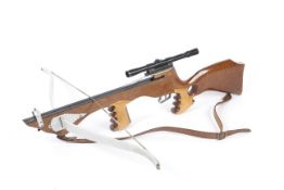 A crossbow with telescope sight,
