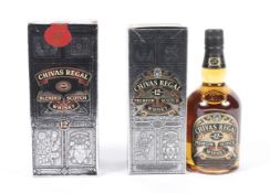 Two bottles of Chivos regal scotch whisky. Both boxed, 1.14L & 70cl, both 40% vol.