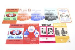 Nine 1970s boxing programmes.