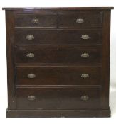 A Victorian mahogany veneered chest of two over four graduated drawers.