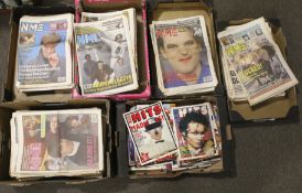 A large collection of NME and Smash Hits music magazines, 1980s-90s, circa 190 pieces.