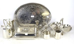 An assortment of 20th century silver plate.