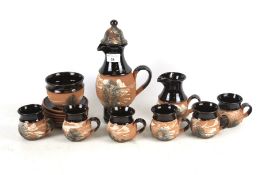 A six person Boscastle Pottery coffee service.