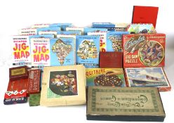 An assortment of vintage family games.